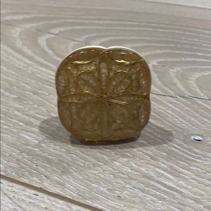 Anthropologie knobs - pair gold/cream